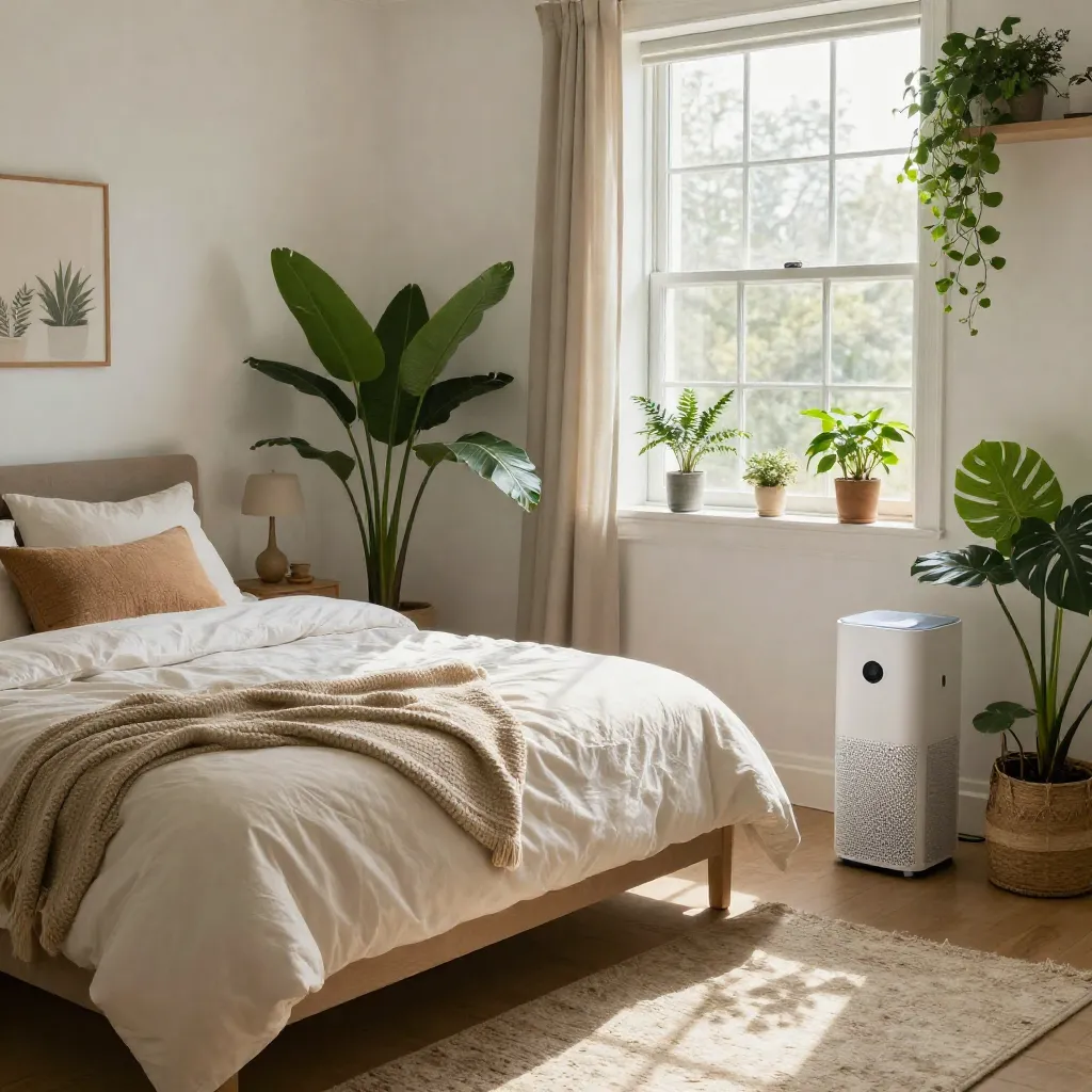 Bedroom styling with earthy tones